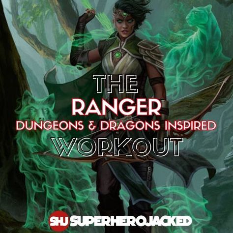 Ranger D&D Inspired Workout Dnd Workout, Fantasy Workout, Anime Workouts, Dnd Ranger, Anime Training, Character Workouts, Ranger Dnd, Female Workout, Anime Superhero