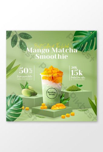 Healthy drink menu promotion social media instagram post banner template Premium Psd#pikbest#templates New Drink Poster, Healthy Poster Design, Drink Poster Design Ideas, Drink Graphic Design, Product Design Poster, Product Poster Design, Summer Drink Menu, Drink Ads, Poster Drink