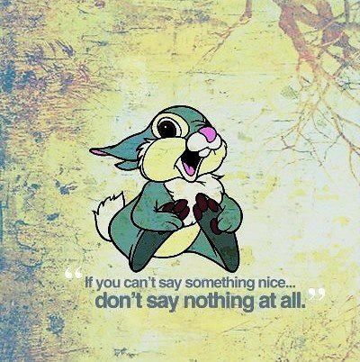 If you can't say something nice ... don't say nothing at all. Say Nothing, Say Something Nice, Something Nice, Film Disney, Nothing At All, Disney Favorites, Disney Quotes, Say Something, Disney Love