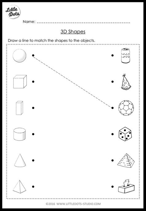 Kindergarten Math 3D Shapes Worksheets and Activities 3d Shapes Kindergarten, 3d Shapes Activities, 3d Shapes Worksheets, 3 Dimensional Shapes, Shapes Worksheet Kindergarten, Shapes Kindergarten, 2d And 3d Shapes, Dimensional Shapes, Worksheets For Kindergarten