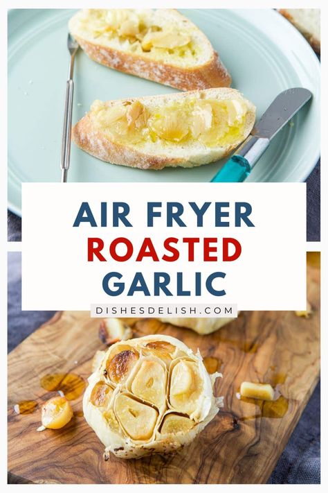 Air fryer roasted garlic is a quick and easy way to add rich, caramelized flavor to your dishes. With just three ingredients—garlic, olive oil, and kosher salt—you'll have perfectly roasted garlic in no time. Great for spreading on bread, mixing into sauces, or enhancing any recipe with savory goodness. How To Roast Garlic In Air Fryer, Garlic Flatbread In Air Fryer, Roasted Garlic In Air Fryer, Roast Garlic In Air Fryer, Air Fryer Roasted Garlic, Garlic Air Fryer, Oven Roasted Garlic, Roasting Garlic In Oven, Air Fryer Garlic