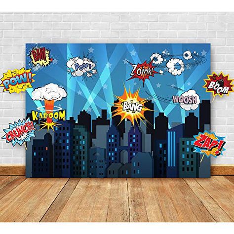 Batman Party Favors, Superhero Backdrop, Birthday Wall Decoration, Superman Party, Birthday Party Props, Superhero Theme Party, Fest Temaer, Superhero Classroom, Party Fotos