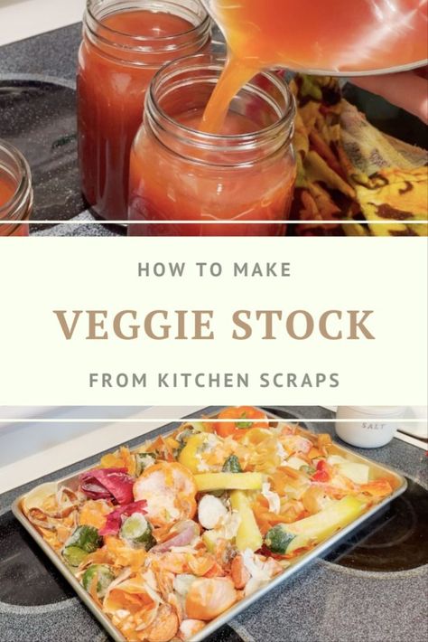 Making Vegetable Stock From Scraps, Homemade Veggie Stock, Veggie Stock From Scraps, Veggie Broth From Scraps, Vegetable Stock From Scraps, How To Make Stock, Homemade Vegetable Stock, Homestead Projects, Grocery Hacks