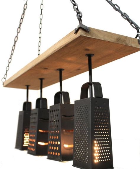 Diy Lampe, Rustic Light Fixtures, Tables Kitchen, Kitchen Light, Tables Diy, Kitchen Lighting Fixtures, Cafe Interior Design, Funky Painted Furniture, Rustic Lighting