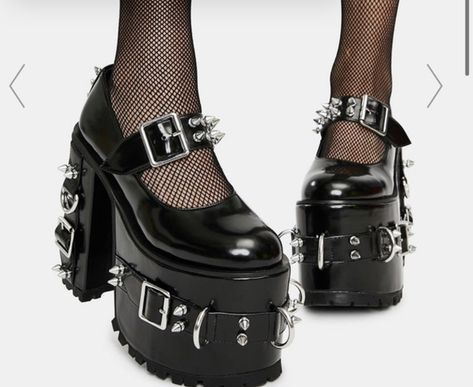 Alt Shoes, Mary Jane Platform Shoes, Goth Shoes, Alt Clothes, Funky Shoes, Platform Mary Janes, New Rock, Swag Shoes, Current Mood