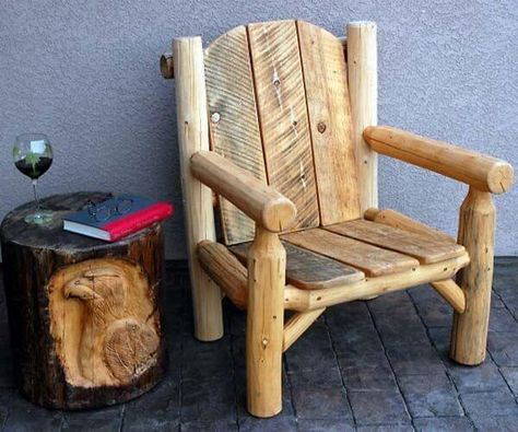 30 Handmade Wooden Furniture Ideas Which Will Mesmerize You! - Engineering Discoveries Wooden Furniture Ideas, Log Chairs, Patio Furniture Layout, Twig Furniture, Rustic Log Furniture, Log Cabin Furniture, Cabin Furniture, Rustic Wood Furniture, Log Furniture