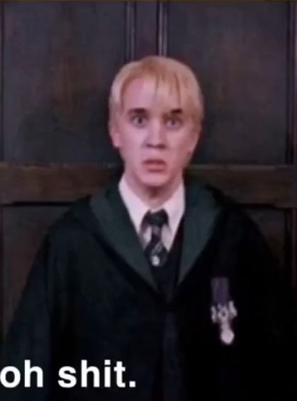 Harry Potter Reaction Pics, Draco Malfoy Funny, Harry Potter Curses, Slytherin Funny, Harry Potter Quotes Funny, Draco Malfoy Fanart, Harry Potter Stickers, Response Memes, Draco Malfoy Aesthetic