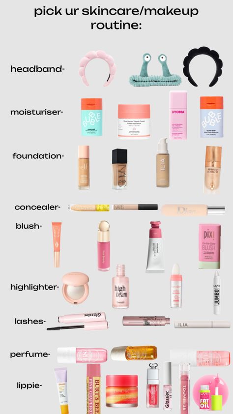 make your own skincare/makeup routine #preppy #beauty #skincare #makeup #lippies #perfume Makeup Routine Preppy, Skin Prep For Makeup, Make Your Own Skincare, Ulta Shopping, Skincare And Makeup Routine, Makeup Routine Guide, Facial Massage Roller, Preppy Makeup, Trending Skincare