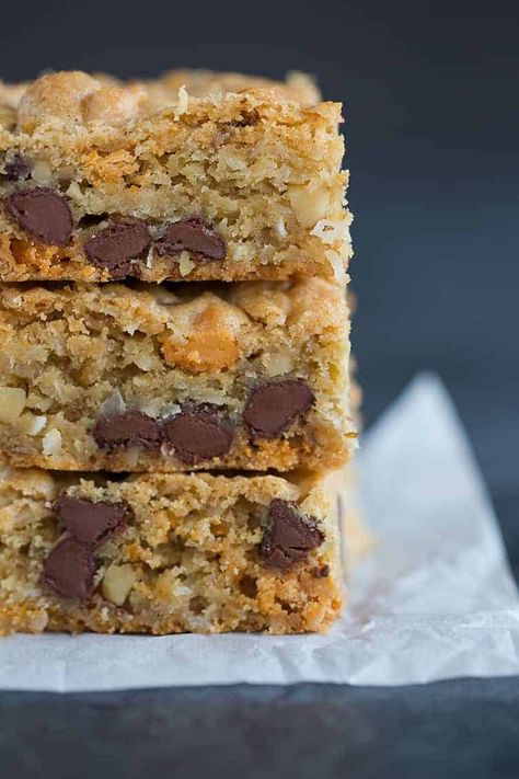 Brown Eyed Baker, Blondie Bar, Blondies Recipe, Chocolate Chip Cookie Bars, Butterscotch Chips, Bar Recipes, Cherry Pie Filling, Brownie Bar, Chocolate Chip Cookie