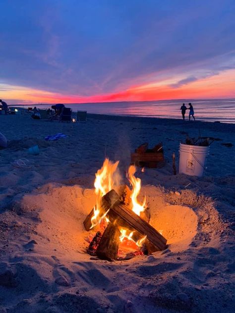 Beach Camping Aesthetic Night, Bonfire At The Beach Night, Bonfire On Beach Aesthetic, Fire On Beach Aesthetic, Camp On The Beach, Summer Bonfire Aesthetic, Bonfire Party Ideas Beach, Beach Fall Aesthetic, Beach Bonfire Birthday Party