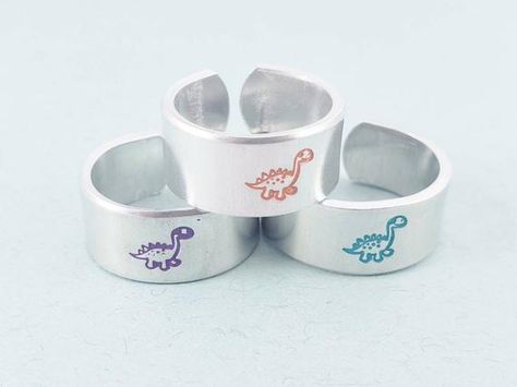 Dinosaur Ring Hand Stamped Ring Cute Ring Quirky Ring | Etsy Dino Rings, Dino Ring, Dinosaur Rings, Dinosaur Brontosaurus, Quirky Ring, Dinosaur Ring, Geeky Jewellery, Dinosaur Jewelry, Stamped Ring