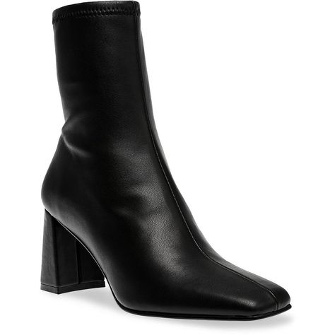 PRICES MAY VARY. Steve Madden Womens 2.75 inch heel height 6.25 inch shaft height Vegan leather or synthetic upper material Synthetic sole Dress With Ankle Boots, 90s Boots, Square Toe Ankle Boots, Synthetic Fabric, Black Booties, Iconic Brands, Black Ankle Boots, Manolo Blahnik, Boot Shoes Women