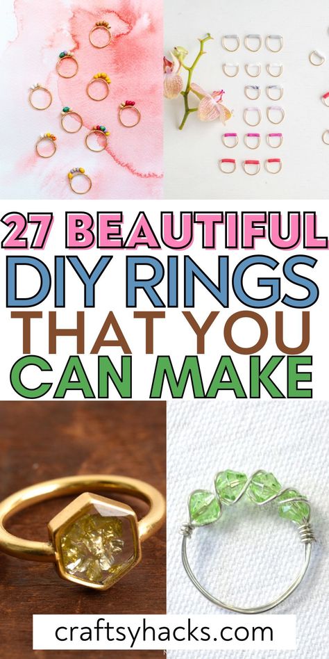 Looking for craft ideas or projects to make at home? These rings make great jewelry crafts to DIY. It will make a special jewellery gift too.