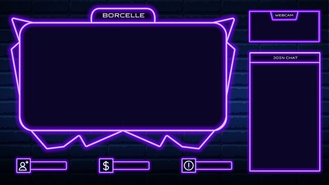 #purple #blue #neon #futuristic #minimalistic #game #twitch #overlay Neon Futuristic, Overlay Template, Cute Images For Wallpaper, Twitch Overlay, Blue Neon, Cute Images, Ui Design, Blue And Purple, Gaming