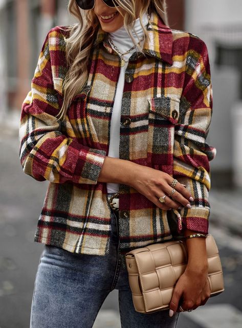 Product Name: Women's Plaid Shacket Lapel Long Sleeve Thick Plaid Jacket Coat Outwear Item NO.: 20285319 Weight: 0.45 kg = 0.9921 lb = 15.8733 oz Category: Clothing> Women> Jackets & Coats> Plaid Creation Time: 2022-10-21 Product Name:Women's Plaid Shacket Lapel Long Sleeve Thick Plaid Jacket Coat OutwearEdition type:LooseElasticity:Mirco-ElasticityHem Type: Regular HemCollar/Neckline:LapelSleeve:Long SleeveThickness:Mid-weightDesign Elements: Plaid Print, FleeceStyle: CasualMaterial:100% polyes Plaid Shacket, Sports Coat, Saint John, Plaid Coat, Spring Outfits Women, Plaid Fashion, Coat Women, Long Sleeve Plaid, Plaid Jacket