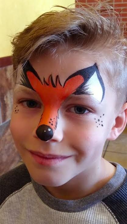 Fox Face Paint, Dinosaur Face Painting, Animal Face Paintings, Festival Face Paint, Face Painting For Boys, Christmas Face Painting, Face Painting Easy, Kids Face Paint, Fox Face