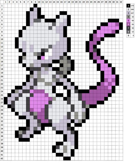 Mewtwo Cross Stitch, Mewtwo Perler Bead Patterns, Pokemon Pixel Pattern, Snorlax Pixel Art, Pokémon Perler Beads, Pokemon Sprites Pixel Art, Pokemon Perler Bead Patterns, Gaming Pixel Art, Pixel Art Animals