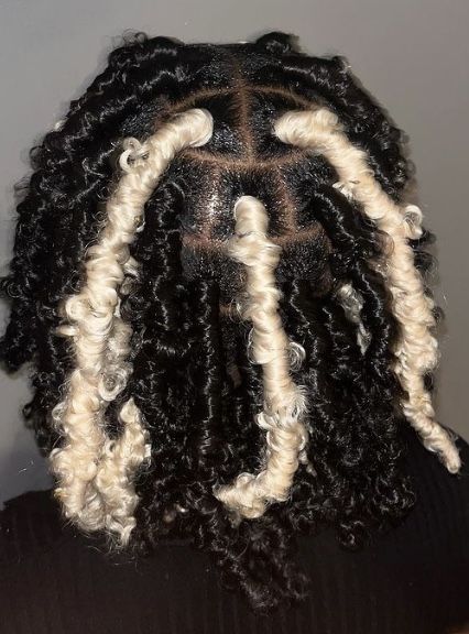 Black Butterfly Locs With Blonde, Butterfly Locs With Blonde, Black And White Butterfly Locs, Blonde And Black Butterfly Locs, White Butterfly Locs, Black Butterfly Locs, Butterfly Locs Black, Black And White Butterfly, Butterfly Locs