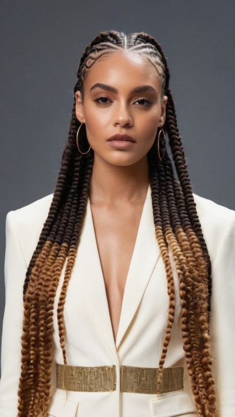 15 Cornrow Ideas (Upgrade Your Hairstyle) – Stylish Hair Ideas French Braid Cornrows, Side Cornrow Hairstyles, Cornrows In Front Braids In Back, Long Cornrows With Curls, Classy Cornrow Hairstyles, Cornrow Crown Braid, Crossover Cornrows, Crow Rows Braids, Stylish Cornrows