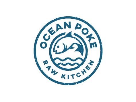 Poke Restaurant Poke Logo, Seafood Restaurant Logo, Poke Restaurant, Coastal Logo, Creative Business Logo, Nautical Logo, Kitchen Logo, Farm Logo, Restaurant Logo