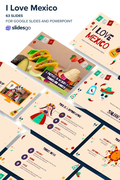 I Love Mexico Mexico Infographic, Mexico Presentation, Mexico Tourism, Small Planet, Travel Culture, Gas Giant, Joyous Celebration, Power Point Template, Google Slides Themes