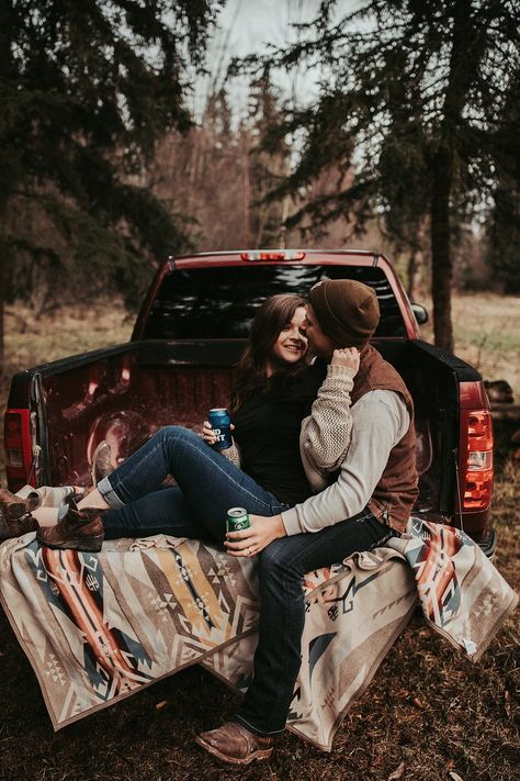 Montana Spring Anniversary Session | Kalispell Couple Photographer | elsaeileenphotography.com Photoshoot Ideas Country, Montana Spring, Country Couple Pictures, Country Relationship Goals, Country Engagement Pictures, Couple Photoshoot Ideas, Country Dates, Country Relationships, Beer Truck