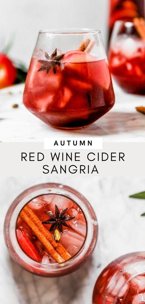 Wine Recipes Drink, Red Wine Cocktails, Red Wine Drinks, Fall Sangria Recipes, Red Sangria Recipes, Wine Cocktail Recipes, Red Wine Sangria, Apple Sangria, Cider Sangria