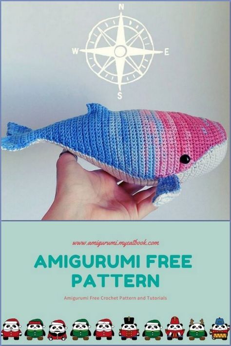 Crochet Ocean Animals, Crochet Whale, Whale Pattern, Pola Amigurumi, Fun Crochet Projects, Humpback Whale, Diy Crochet Projects, Crochet Toys Patterns, Dark Color