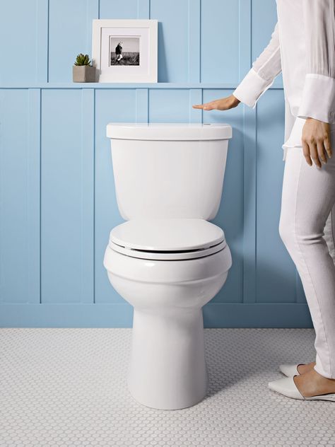 Read This Before You Buy a Toilet - This Old House Geberit Toilet, Old Washing Machine, Dual Flush Toilet, New Toilet, Flush Toilet, Blue Bathroom, One Piece Toilets, American Standard, Bathroom Toilets