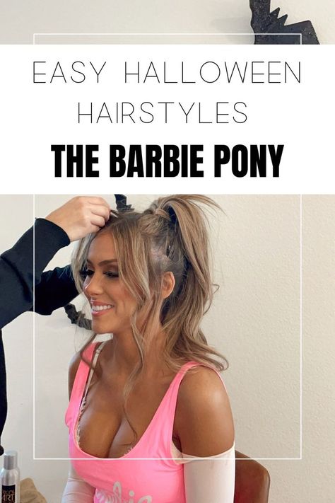 Barbie Like Hairstyles, Easy Barbie Inspired Outfits, Barbie Hairstyles Ponytail, Barbie Hair Ponytail, Barbie Inspired Hair Styles, Diy Barbie Hairstyles, How To Do Barbie Hairstyles, Diy Barbie Ponytail, Barbie Hair Tutorial Hairstyles