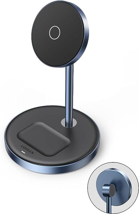 UGREEN 2-in-1 Magnetic Charging Stand Wireless Charging Station Charger Compatible with Apple iPhone 14 Pro Max, 14 Plus, 14 Pro, 13 Mini, 13 Pro, 12, 12 Pro, AirPods 3, 2, Pro Iphone Charging Station, Wireless Charging Station, Magnetic Lock, Charger Stand, Airpods 3, Charging Station, Wireless Charger, 12 12, 13 Mini