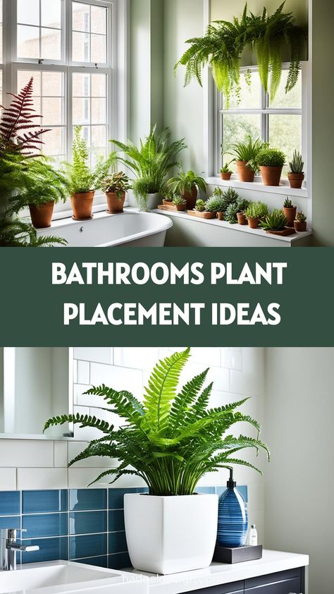 Revitalize your awkward bathroom spaces with clever plant placement ideas. Discover creative ways to incorporate greenery, from hanging planters and corner shelves to window sills and wall-mounted pots. These solutions bring life and freshness to even the most challenging layouts, transforming your bathroom into a lush, inviting retreat. Bathroom Window Plants Ideas, Bathroom Shower Plants Ideas, Plant Filled Bathroom, Bathroom Ledge Decor, Hang Plants In Window, Bathroom Greenery, Plants Above Bathtub, Window Shelves For Plants Bathroom, Hanging Plants Bathroom Small Spaces