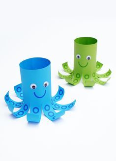 Under The Sea Crafts, Sea Crafts, Education Activities, Vbs Crafts, Summer Crafts For Kids, Toilet Paper Roll Crafts, Ocean Crafts, Paper Roll Crafts, Paper Towel Roll Crafts