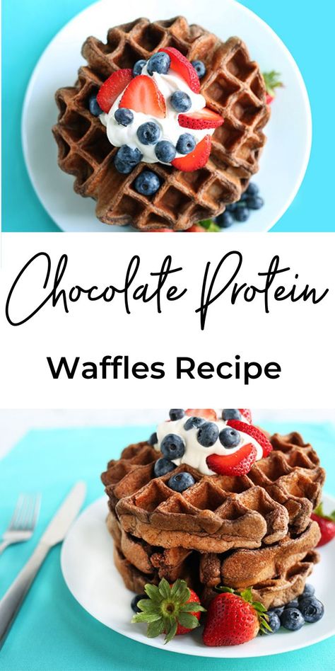 Make a Healthy Waffle breakfast with this easy to make Chocolate Protein Powder Waffles recipe that is loaded with chocolate goodness and zero guilt! #proteinpowder #chocolatewaffles #breakfastrecipes #waffles #movepraylove Arbonne Waffle Recipe, Protein Powder Waffles, Healthy Waffle, Chocolate Waffle Recipe, Protein Powder Pancakes, Chocolate Protein Pancakes, Blue Recipes, Baking With Protein Powder, Waffle Breakfast