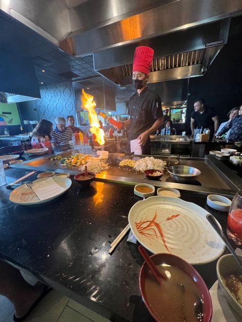 Hibachi restaurant where they cook in front of you Hibachi Restaurant, Birthday Sleepover, Birthday Plans, Fire Food, Family Fun Night, Birthday Trip, Birthday Planning, Photoshoot Inspo, Sweet Sixteen