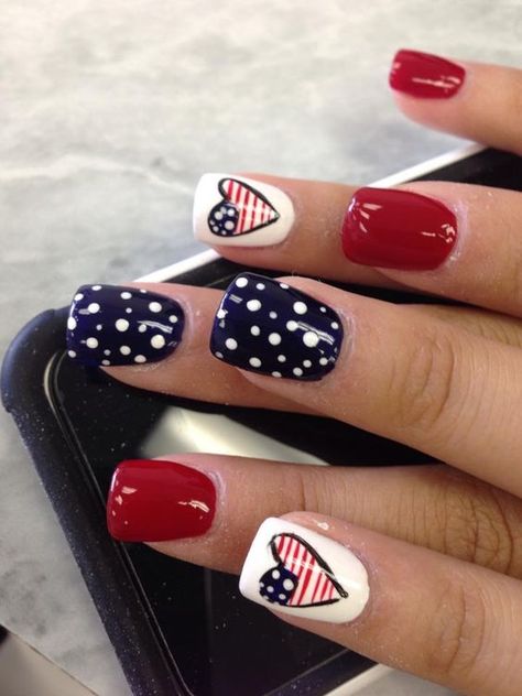 50  Cute 4th of July Nail Ideas for 2024 - Boss Babe Chronicles 4th Of July Accent Nail, Short Nail Designs 4th Of July, Gel 4th Of July Nails, Fun Fourth Of July Nails, Cute July Nails, Patriotic Toe Nail Designs, 4th Of July Gel Nails Ideas, Short Patriotic Nails, Four Of July Nails