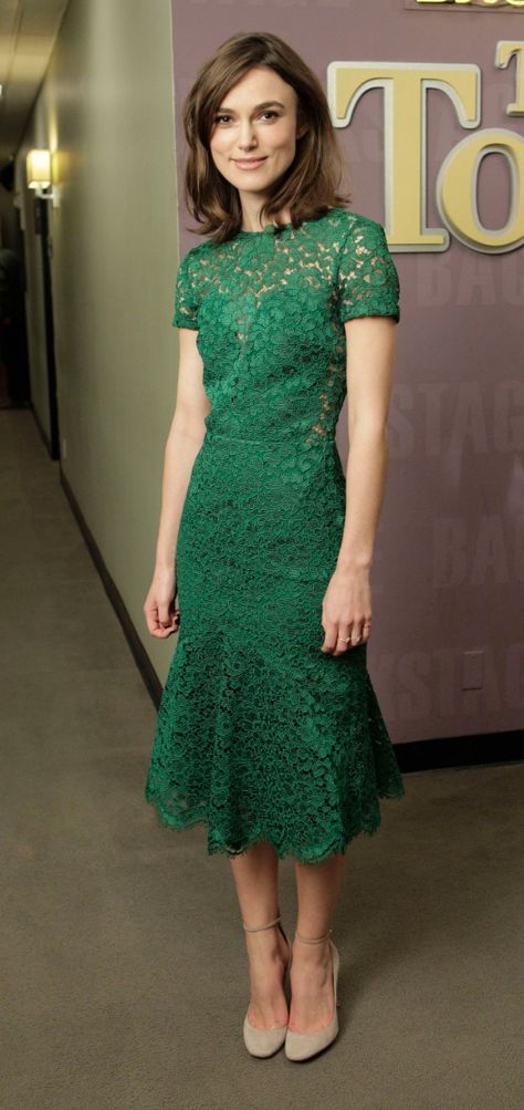 Keira Knightley Mid Length Lace Dress, Scalloped Lace Dress, Green Lace Dresses, Kirsten Dunst, Keira Knightley, Beauty Dress, Elle Fanning, Green Lace, Kate Moss