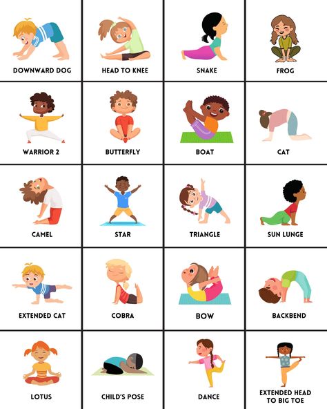 Preschool Yoga Poses, Preschool Stretches, Yoga For Kindergarteners, Exercise For Kids At Home, Yoga For Kids Video, Yoga Childs Pose, Yoga For Kids In The Classroom, Instructional Materials For Elementary, Yoga With Toddler