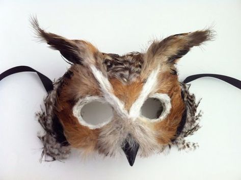 Animal Masquerade Costumes, Diy Owl Mask, Cardboard Mask, Bird Mask, Owl Mask, Owl Costume, Mask Maker, Making Paper Mache, Animal Mask