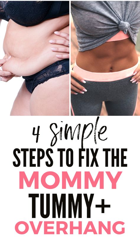 these 4 steps to fix my mommy tummy and overhang area actually working! Apron Stomach, Mommy Tummy Workout, Mommy Pooch, Postpartum Exercise, Postpartum Fitness, Mommy Tummy, Tummy Workout, Weight Tips, Diastasis Recti