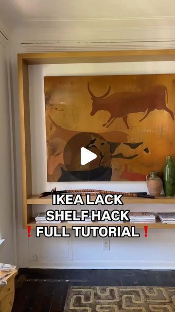 Svalnas Ikea Hack, Ikea Floating Shelves Hack, Diy Ikea Lack Shelf, Lack Wall Shelf Hack, Ikea Lack Shelf Hack, Lack Ikea Ideas, Floating Shelf Hack, Lack Bookshelf, Ikea Lack Shelf Ideas