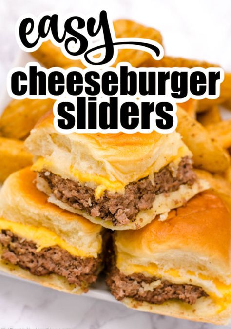 These easy burger sliders recipes uses Hawaiian rolls and baked in the oven! Use this trick when making them to make it easy! #easy #burgers #slidersrecipe #hawaiianrolls Quick And Easy Cheeseburger Sliders, Cheeseburger Slider Recipes Hawaiian Rolls, Easy Dinner Recipes Hawaiian Rolls, Little Sliders Hawaiian Rolls, Baked Hamburger Sliders Hawaiian Rolls, Easy Sliders Recipe, Easy Make Ahead Meals For Camping, Easy Burger Sliders Recipes, Pull Apart Burger Sliders