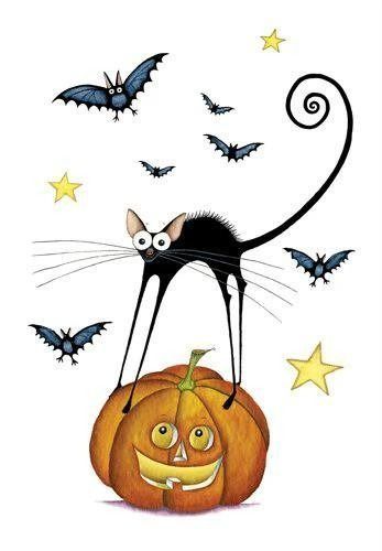 As the Leaves Turn - Welcome Autumn - Page 72 - Blogs & Forums Halloween Cards Handmade Watercolor, Halloween Watercolor Cards, Halloween Hanging Ghost, Witches Night, Sanibel Shells, Boo Board, Happy Halloweenie, Vintage Halloween Images, Bat Cat