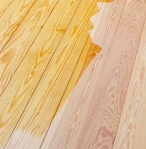 Pickled Pine Walls, Bleaching Pine Wood, How To Take The Yellow Out Of Pine Wood, White Wash Pine Furniture, White Pine Walls, Pine Board Walls, Knotty Pine Ceiling, Bleached Pine, Knotty Pine Paneling