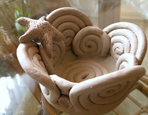 Hand Building Pottery Ideas | Mermaid Bowl - Hand-Built Coiled Pottery Handbuilding Pottery Ideas, Hand Building Pottery Ideas, Coil Vessel, Hand Building Pottery, Teen Camp, Mermaid Bowl, Coiled Pottery, Handbuilding Pottery, Coil Pot