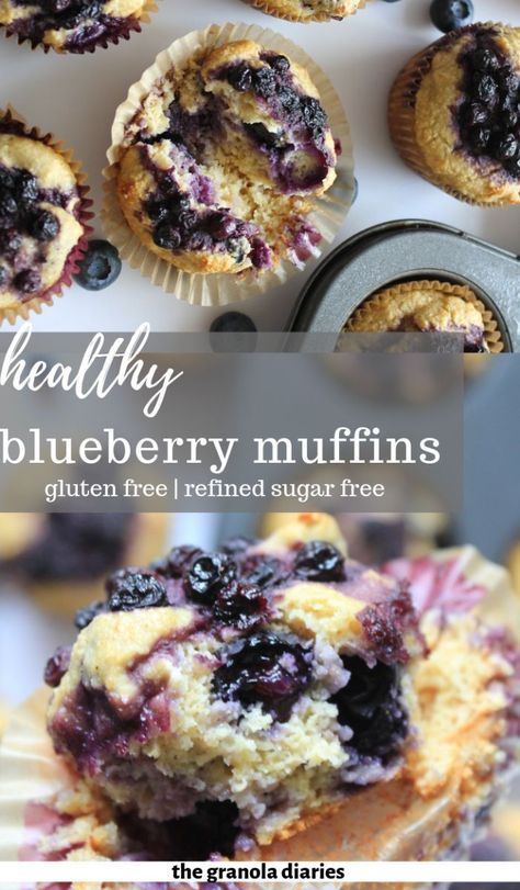 Muffin Allo Yogurt, Sugar Free Muffins, Oat Flour Recipes, Gluten Free Blueberry Muffins, Healthy Blueberry Muffins, Tenderloin Roast, Healthy Blueberry, Gluten Free Muffins, Gluten Free Sugar Free