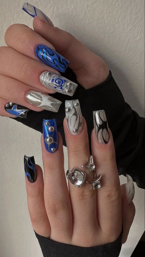 Art Nails Acrylic, Nails Trend 2023, Acrylic Nails Y2k, Nails Shapes, Acrylic Nails Design, 2023 Nails, Inspiration Nails, Nails Trend, Trend 2023