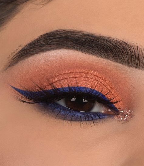 Eyeshadow Tricks, Eye Makeup Trends, Orange Eyeshadow Looks, Natural Eyeshadow Looks, Blue Eyeshadow Looks, Hazel Eye Makeup, Orange Eyeshadow, Peach Makeup, Peach Eyeshadow