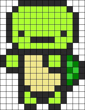 Turtle Perler Bead Pattern / Bead Sprite Turtle Pixel Art Grid, Perler Beads Turtle, Turtle Alpha Pattern, Pixel Turtle, Turtle Pixel Art, Grille Pixel Art, Image Pixel Art, Modele Pixel Art, Easy Perler Bead Patterns