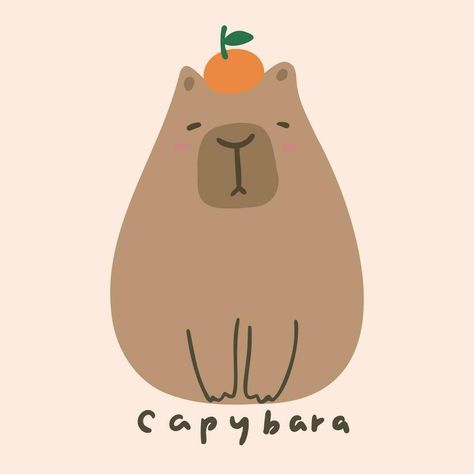 Capybara Cute Drawing, Cute Capybara Drawing, Capybara Clipart, Capybara Drawing, Perfect Background, Cityscape Photos, Logo Banners, Free Vectors, Marketing Design